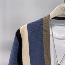 Stribet cardigan til mænd 4