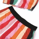 Stribet crop top og shorts til kvinder 6