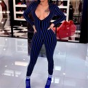 Stribet damejumpsuit A2067 5