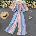 Stribet damejumpsuit B868 6