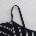 Stribet damejumpsuit med sløjfe 9