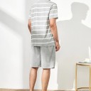 Stribet herrepyjamas T2413 4