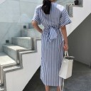 Stribet sommerkjole med midi-motiv 7
