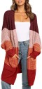 Stribet strikket cardigan til kvinder A2210 1