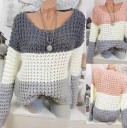 Stribet strikket sweater til kvinder 1