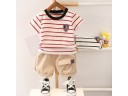 Stribet t-shirt og shorts til drenge L1388 6