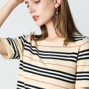 Stribet T-shirt til kvinder A1194 2