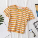 Stribet T-shirt til kvinder B394 2