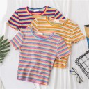 Stribet T-shirt til kvinder B394 1