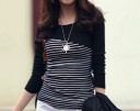 Stribet T-shirt til kvinder J1144 4