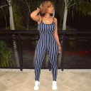 Stribet tætsiddende damejumpsuit G153 4