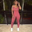 Stribet tætsiddende damejumpsuit G153 4