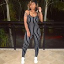 Stribet tætsiddende damejumpsuit G153 3