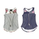 Stribet tanktop med blomster til kvinder 3
