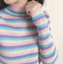 Stribet turtleneck-trøje til kvinder G365 1