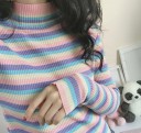 Stribet turtleneck-trøje til kvinder G365 2