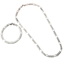 Stříbrná sada 925 Náhrdelník 45 cm Náramek 20 cm 4 mm Řetízek Sterling Elegantní unisex šperky na svatbu i večírek 1