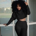 Strikket crop top og bukser til kvinder P1669 3
