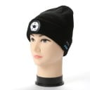 Strikket hue med trådløse høretelefoner til musik og opkald Sort akryl beanie med kontrol på siden Bluetooth 5.0 Batterilevetid op til 7 timer 4