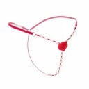 String érotique pour femme avec cordons en perles Rose décorative à l'avant Imitation de perles Taille universelle Nylon avec élasthanne 7