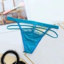 String érotique pour femme avec dentelle et anneau décoratif Taille avec fines cordelettes et découpes sur les côtés Coton Taille 2