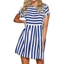 Striped Short Dress 4
