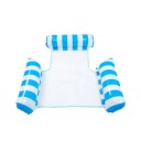 Striped Water Rocking Chair 133 x 100 cm PVC Inflatable Lounger with Backrest and Armrests Floating Chair for Pool Relaxation 7