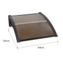 Stříška nad vchodové dveře 100×100 cm polykarbonátový panel 5 mm s UV ochranou montážní sada pro balkon, terasu i zahradu 2