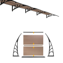 Stříška před domovní dveře 120×80 cm polykarbonátový kryt 5 mm odolný proti dešti UV záření a sněhu s kovovými držáky pro fasádu 4