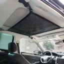 Stropná sieť do auta 80x55 cm čierna úložná sieťka na strop zavazadlový organizér so zipsom a prackami pre interiér vozidla 6