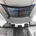 Stropná sieť do auta 80x55 cm čierna úložná sieťka na strop zavazadlový organizér so zipsom a prackami pre interiér vozidla 7