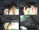 Stropná sieť do auta 90x65 cm čierna úložná sieťka na strop zavazadlový organizér s prackami pre interiér vozidla 5