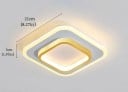 Stropné LED svietidlo štvorcové 20 x 20 x 5 cm, kov a akryl, vstavaná LED teplé biele svetlo do chodby a balkónu alebo na schodište 4