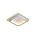 Stropné LED svietidlo štvorcové 20 x 20 x 5 cm, kov a akryl, vstavaná LED tri teploty svetla do chodby a balkónu alebo na schodište 1