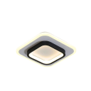 Stropné LED svietidlo štvorcové 20 x 20 x 5 cm, kov a akryl, zabudovaná LED studené biele svetlo do chodby a balkónu alebo na schodište 2