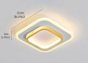 Stropné LED svietidlo štvorcové 20 x 20 x 5 cm, kov a akryl, zabudovaná LED studené biele svetlo do chodby a balkónu alebo na schodište 4