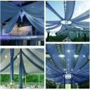 Stropní dekorační závěs s kapsami pro tyč 75 x 1000 cm polyesterový panel na svatební výzdobu sálu, party a oslavy v interiéru 3
