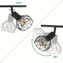 Stropní kovové svítidlo se 6 otočnými klecovými stínidly a paticemi E14, černé, délka 117 cm, do obývacího pokoje nebo kuchyně 4