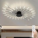Stropní LED svítidlo ve tvaru slunce s více než 20 rameny, stmívatelné s dálkovým ovládáním, 3 teploty světla, 220 V, do obývacího pokoje 4
