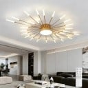 Stropní LED svítidlo ve tvaru slunce s více než 20 rameny, stmívatelné s dálkovým ovládáním, 3 teploty světla, 220 V, do obývacího pokoje 3