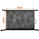 Stropní síť do auta 78x54 cm černá úložná síťka na strop zavazadlový organizér s přezkami pro interiér vozu 2