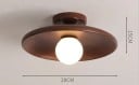 Stropní svítidlo s dřevěným tělem a kulovým PVC stínidlem, závit G9, v odstínu hnědé, průměr 28 cm a výška 15 cm, do obývacího pokoje 2