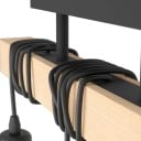 Stropní svítidlo s dřevěným trámem a 3 paticemi E27 v industriálním stylu, černý kov a přírodní dřevo, délka 50 cm, do kuchyně 3