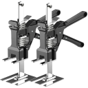 Strumento di sollevamento manuale 2 pz per impostazione dell'altezza 25,5 cm sollevatore metallico nero e argento per porte, cartongesso e piastrelle 1
