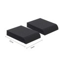 Stúdiómonitorok alátétei szett 2 db ütközésálló akusztikus hab 16 x 22 cm fekete szigetelés hangszórók és asztali monitor alatt 3