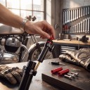 Stuurdemper voor elektrische step Inxing V5 Set met afstandhouders en schroeven Aluminiumlegering Zwart met carbonpatroon Stabilisator voor het stuur 2