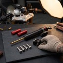 Stuurdemper voor elektrische step Inxing V5 Set met afstandhouders en schroeven Aluminiumlegering Zwart met carbonpatroon Stabilisator voor het stuur 4