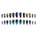 Style d'ongles moderne forme amande 25,6–18,3 mm 12 tailles 24 ongles artificiels brillants motifs sucrés colle et bande de polissage 3