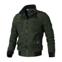 Stylische leichte Herrenjacke mit Reißverschluss, Bündchen und Taschen. Elegante Übergangsjacke mit Kragen für Stadt und Freizeit. Frühlingsmantel 6