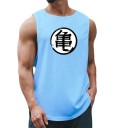Stylisches Herren-Tanktop Polyester-Material Rundhalsausschnitt Einfarbiges Design Druckzeichen auf der Brust Für die Freizeit 2